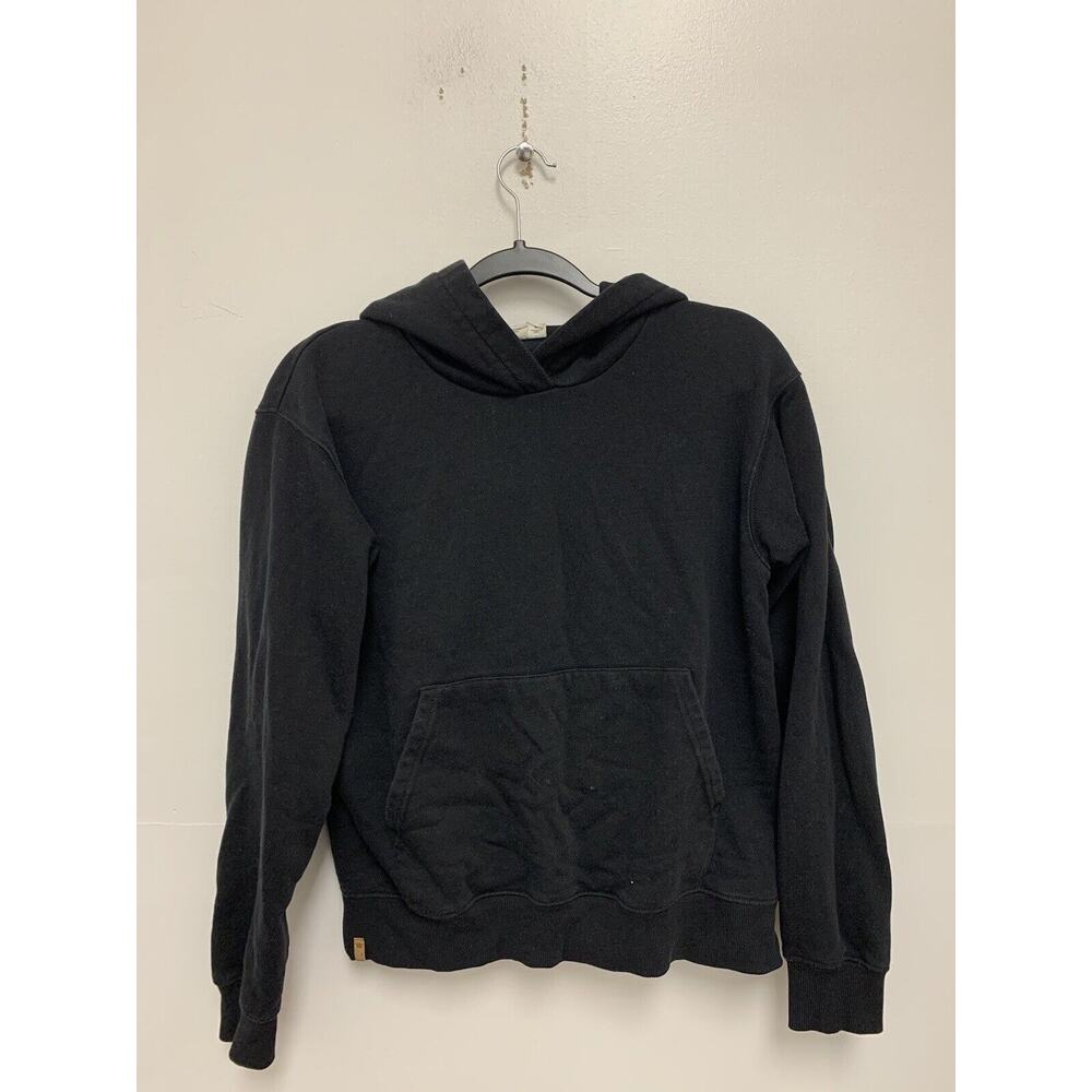 TENTREE Mens Hoodie Size Medium Black Pullover Organic Cotton Terry Chest Logo